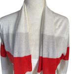 Banana Republic linen off white and orange stripe open cardigan women's size S Photo 4
