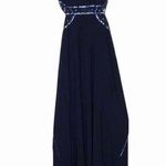 Nightway navy blue open back low cut prom holiday dress size 4 Photo 0