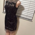 Julia Jordan  black lace on beige sequined elegant cocktail dress woman size 8 Photo 5