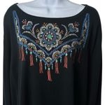 Bob Mackie  Embroidered Tribal Native American Print Blouse Artsy Novelty 2X Photo 2