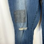 Midnight Velvet Size 14 Jeans Rhinestone Distressed Blue Skinny Mid Rise 829 Photo 5