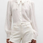 Paige  Silk Blend Dionna Ruffled Button-Front Blouse Photo 0