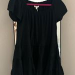 Max Studio Black Flutter Sleeve Smocked Blouse Photo 1
