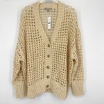 J.Crew  Montauk relaxed cardigan Buff Clay Size Medium NWT Cardi Resort Coastal Photo 3