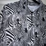 G LIFESTYLE  Zebra Print 1/4 Zipper Front Long Pull Over Lightweight Top Jacket Photo 2