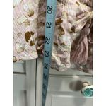 Angels Pink/Brown Cheetah Gauze Button Up Blouse Size M Tie/Tassel 3/4 Bell Sl Brown Size M Photo 4