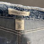 HAPPILY GREY Two Tone Bandana Print Denim Jean Shorts Women’s Sz 3/26 NWT Blue Photo 2