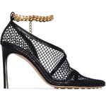 Bottega Veneta  Stretch Chain Ankle Strap Nappa Leather Heel Mesh Pumps Size 39 Photo 0