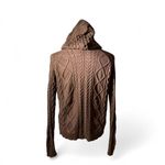 Edikted  Brown Cable Knit Hoodie Sweater Pullover‎ Hooded Knitwear Grunge Photo 1