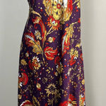 Natori  paisley printed purple midi length satin nightgown size large Photo 0