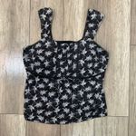 Venezia Floral Print Square Neck Tank Top Women's Black White Sleeveless Size undefined Photo 1