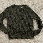 MELLODAY  Green and Black Animal Print Sweater size small Photo 0