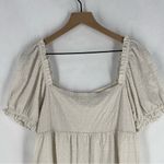 Sophie Rue Cream Lightweight Textured Puff Sleeve Peasant Mini Dress Size L Photo 7