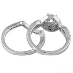 Sterling Silver SIZE 6 925 Halo CZ Wedding Set Ring Photo 2