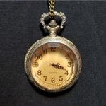 Quartz Steampunk Pocket Watch Necklace Gold Photo 2