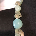 Vintage Handmade Beaded Quartz Necklace Jade Tone Green Photo 3
