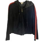 St. John Sport Sport Black Velvety Hoodie Size M Red accent Vintage 2006 Photo 0