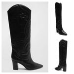 Schutz Maryana Block Western Boot in Black Size 6 Photo 1