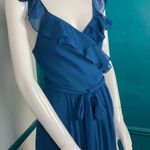 Joanna August  Ceremony chiffon formal teal wrap dress. NWT Photo 7