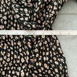 Lulu’s black 3/4 length sleeve pink floral wrap dress with ruffles size Medium‎ Photo 11