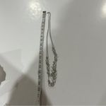 Silver Green Beaded Statement Necklace Women's Long Layered Chain Jewelry Photo 3