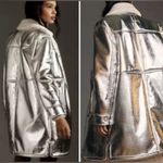7 For All Mankind NWT Silver Faux Shearling Coat Jacket Size S Photo 6