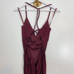 La Femme  Strappy Back Tie Trimpet Gown in Dark Berry Size US 8 Photo 6
