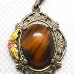 Vintage LS Peterson Sterling Silver & Tiger's Eye Silver Photo 0