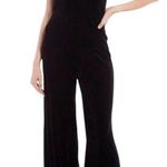 Gianni Bini V-Neckline Sleeveless Crushed Velvet Jumpsuit in Black Photo 0