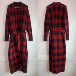 SKIMS NWOT  Brick Buffalo Check Cozy Knit Unisex Robe Photo 5