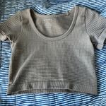 South Moon Under Taupe Waffle Crop Top Photo 0