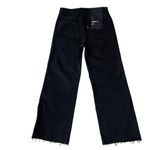 ASKK NY Crop Slim Wide Leg Jeans Raw Hem Black Resin Size 28 NEW Photo 5