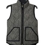 J.Crew ladies lightweight puffer herringbone zip cozy vest size xxs S 60% down Photo 0