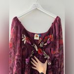 Farm Rio  NWT Maroon Cut Out Printed Maxi Dress S Photo 2
