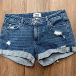 Paige Jimmy Jimmy Distressed Denim Cuffed Shorts Size 27 Photo 0
