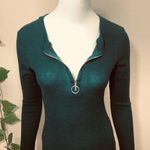 Heart and Hips Heart Hips Green Sweater Henley Dress Photo 1