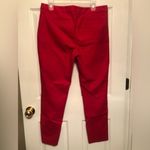 Michael Kors  Sz 10 Red Cotton Stretch Chino Zipper Pockets Taper Dress Pants Photo 3