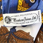 Vintage 70s Peacock Scarf by Nasharr Freres Blue Photo 3