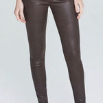 AG Adriano Goldschmied NWOT Women's Farrah Skinny Pants Leatherette Brown 27 Photo 0