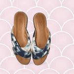 Madewell Blue and white Tie-Dye Skylar Women's Sandals slides boho 7.5 Photo 3