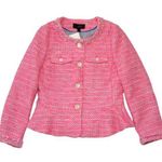 J.Crew NWT Peplum Lady Jacket in Neon Fuchsia Pink Tweed Blazer 0 Photo 0