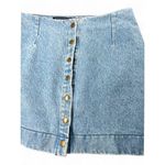 Reformation  0 XS Skirt Denim Jean Mini Snap Front Light Wash Women's REVOLVE Photo 2