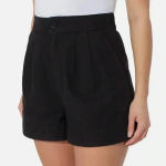 Joie  Women's Black High Rise Linen Blend Pleated Casual‎ Preppy Shorts XL NWT Photo 0