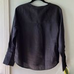 Everlane The Linen Popover Shirt in Black •Size 4 •NWT Photo 2
