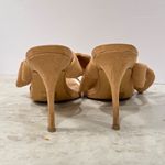 EXPRESS  Womens Heels Mules Slides Stiletto Bow Sandal‎ Size 9.5 Beige wedding Photo 3