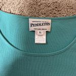 Pendleton  Turquoise Long Sleeve Crew Neck Cotton T Shirt Top XL Photo 4