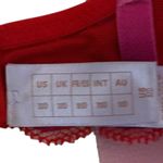 Savage X Fenty Pink Red Lace Logo Push Up Bra Red Hot Size 32D Photo 2