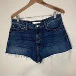 MOTHER Superior The Dodger Frayed Raw Hem Blue Denim Jean Shorts NEW 30 Photo 1