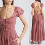 Free People  Dainty Romantic Ethereal Feeling Bonita Midi Maxi Dress Rose Large Photo 2
