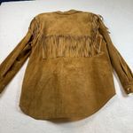 Vintage JH Collectibles Suede Leather Fringe Western Shirt Jacket Size 10 Brown Photo 6